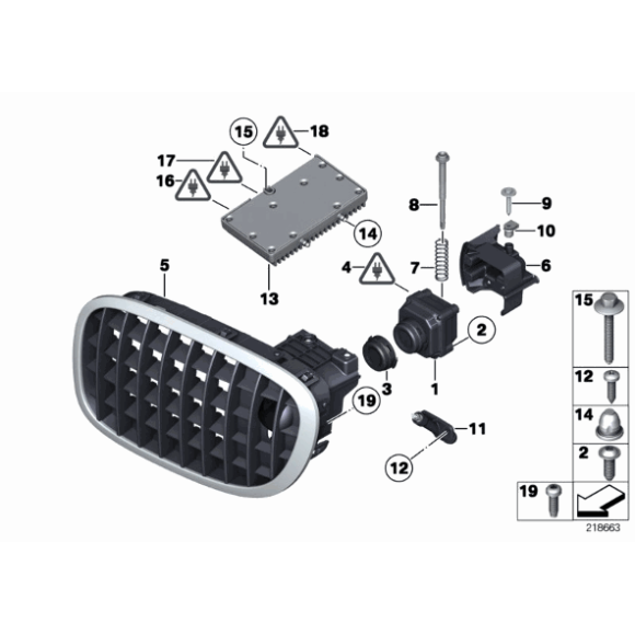 Wspornik kamery Night Vision BMW F10 F11 F85 X5 M - 51137336475