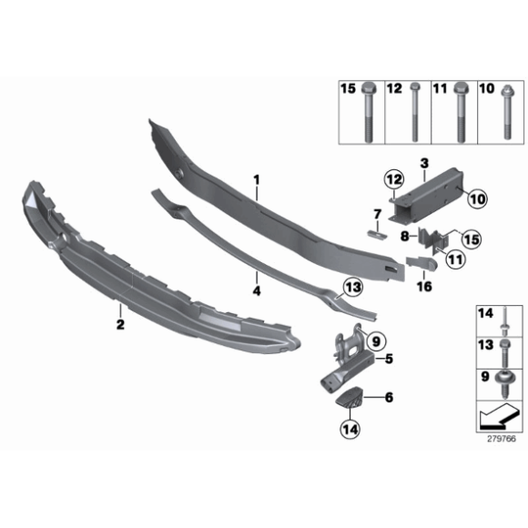 Wspornik belka zderzaka przód BMW F20 F21 114 116 118 120 125 135 140 - 51118050735