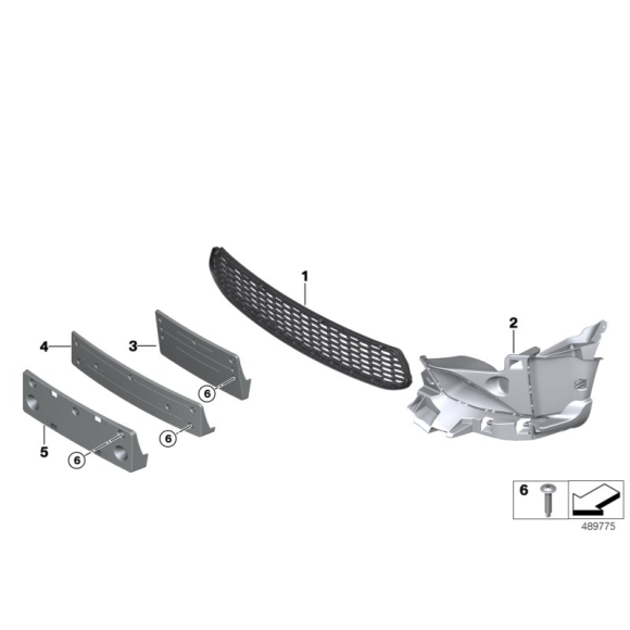 Wkładka zderzaka przód lewa BMW F87 M2 - 51118067021