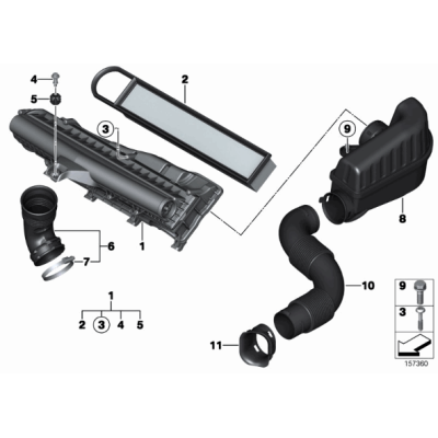 Filtr powietrza MINI R55 One Clubman Cooper R56 R57 One Eco R58 R60 - 13717534825