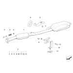 Wieszak tłumika E36 - Oryginał BMW - 18211723647