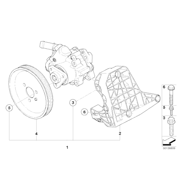 Koło pasowe pompy wspomagania BMW E87 E90 E91 118d 120d 318d 320d M47N2 - 32427790453