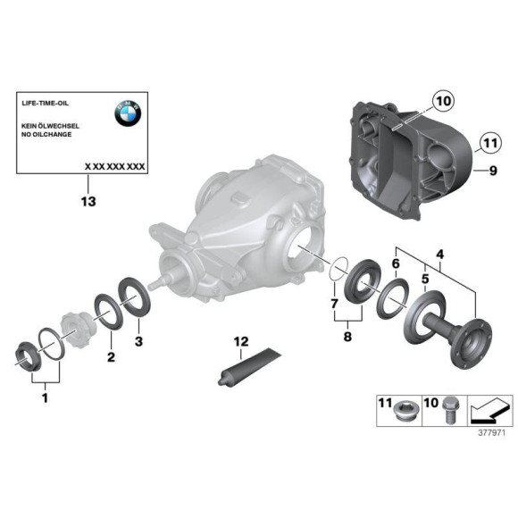 Podkładka osłona przeciwpyłowa wewnętrzna mostu półosi BMW E38 E39 E46 E53 E60 E61 E63 E87 E84 E83 E90 F01 F10 F11 F15 F25 - 331