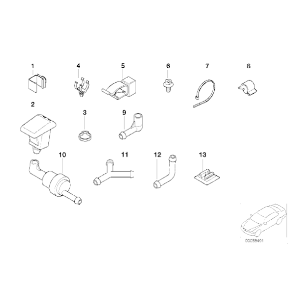 Uchwyt przewodu BMW E36 Z3 316 318 320 323 325 328 - 33181181310