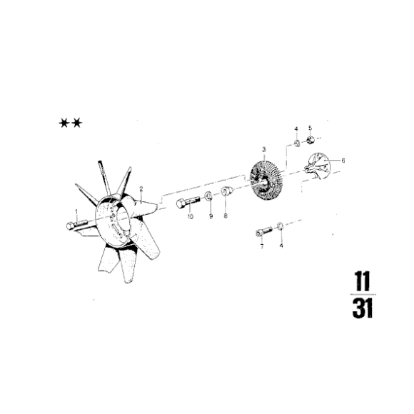 Wentylator łopatki BMW E30 E21 E28 E23 - 11521271846
