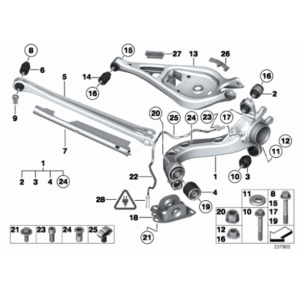 Wspornik uchwyt wahacza tył prawy BMW E36 E46 E83 E53 Z4 X5 X3 316 318 320 323 325 328 330 M3 - 33303411878