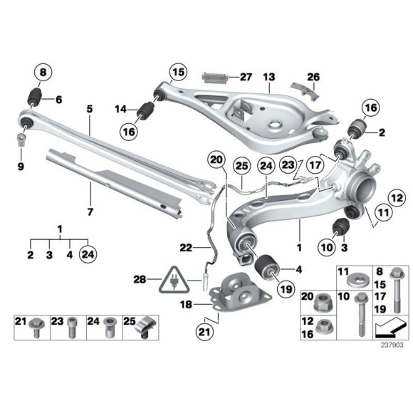 Wspornik uchwyt wahacza tył prawy BMW E36 E46 E83 E53 Z4 X5 X3 316 318 320 323 325 328 330 M3 - 33303411878