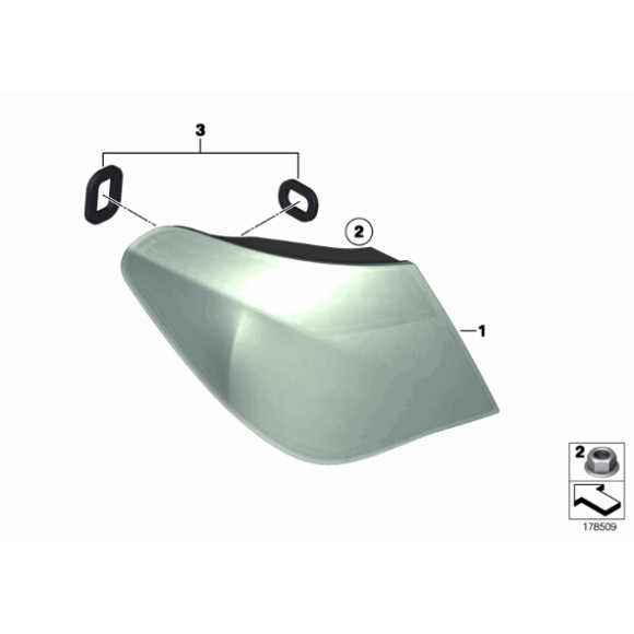 Lampa tylna w błotniku prawa BMW F01 F02 730 740 750 760 - 63217300268