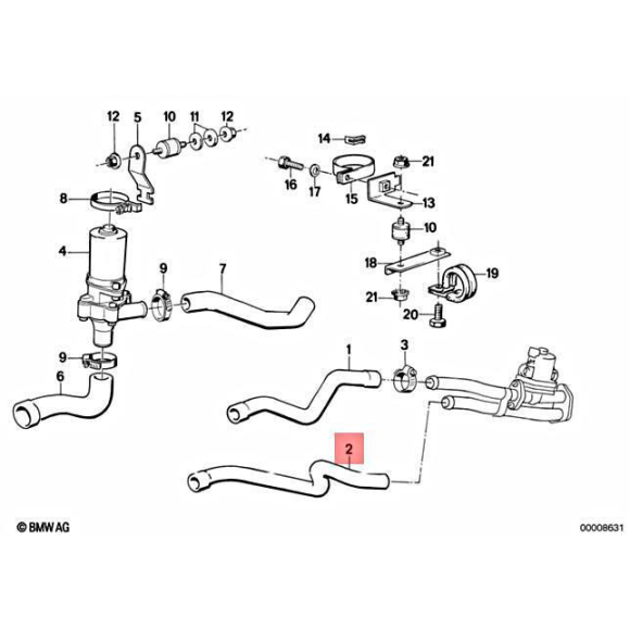 Wąż dopływu BMW E30 E31 316 318 320 840 850 M3 M10 - 64211370807