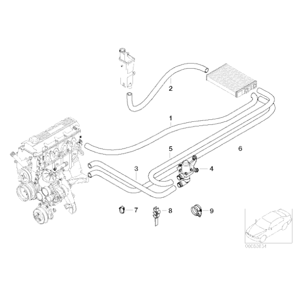 Wąż chłodnicy powrotny BMW E46 316i 318i M43 - 64218377783