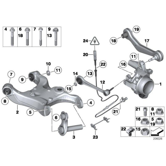 Podkładka mimośrodowa wahacza tył BMW E38 E39 E60 E61 E63 E64 E65 520 523 525 528 530 535 540 550 730 740 645 630 - 33306760592