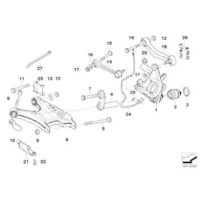 Wahacz tylny górny BMW E38 E39 520 523 525 528 530 540 728 730 740 750 - 33326768791