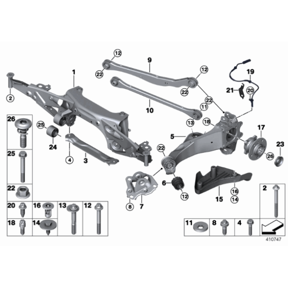 33326851569 Wahacz tył BMW F39 F45 F46 F48 MINI F54 F55 F56 F57 F60 X1 X2 - 33326851569 - Części oryginalne BMW Łódź | Sklep internetowy BMW