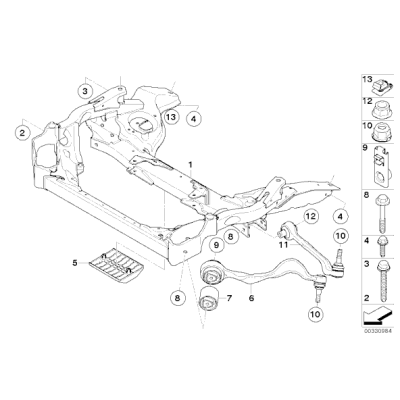 Wahacz przód prawy BMW E90 E91 E87 E81 X1 1,6 1,8 2,0 2,5 3,0 3,5 - 31126770850