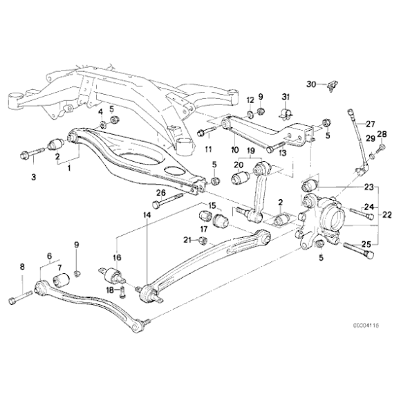 Tuleja wahacza tył BMW E31 840i 840CSi 850Ci 850CSi - 33321090452