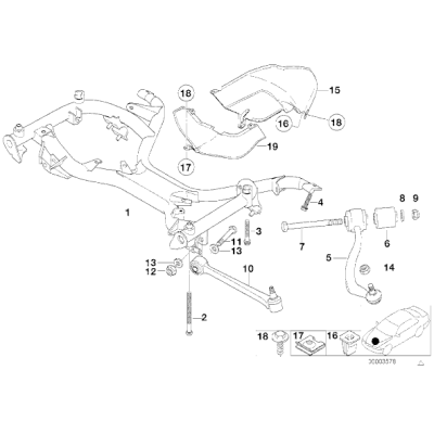 Wahacz przód lewy BMW E38 - Oryginał BMW - 31121141721