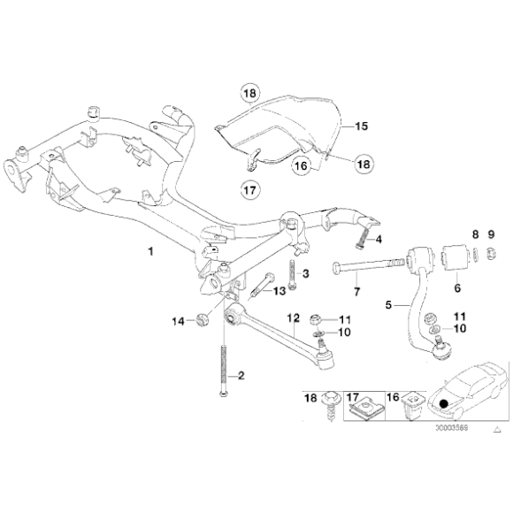 Wahacz przód E39 dolny 535i 540i M5 - Oryginał BMW - 31121141962