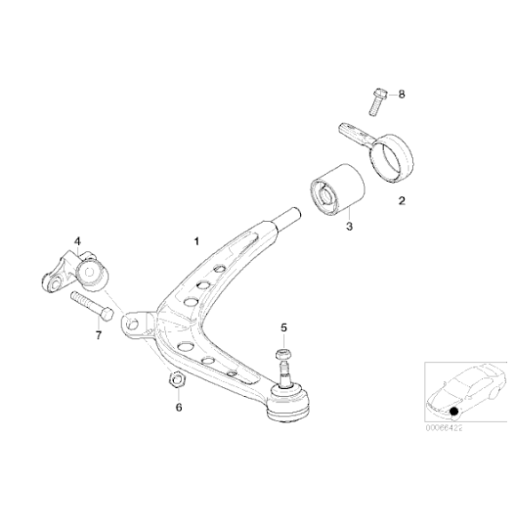 Wahacz przód BMW E46 xi - Oryginał BMW - 31126758533