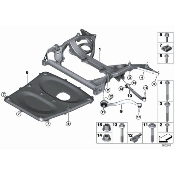 Wahacz poprzeczny przód lewy BMW F80 F82 F83 F87 M2 M3 M4 - 31122284529
