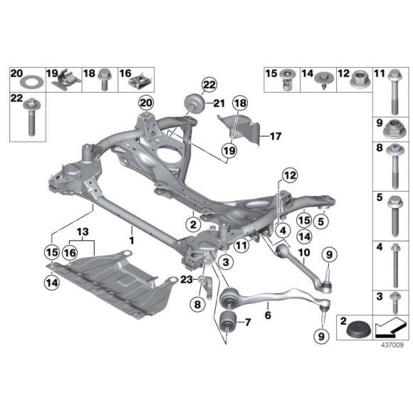 Wahacz przód prawy BMW F20 F21 F22 F23 F30 F31 F32 F33 F34 F36 - 31126852992