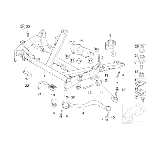 Wahacz przód E39 górny - Oryginał BMW - 31121141717
