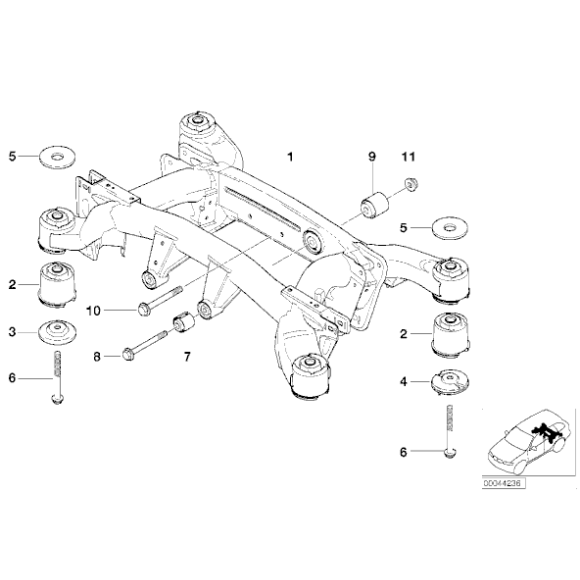 Śruba belki z podkładką BMW E60 E61 E65 E66 E53 X5 - 33326760344