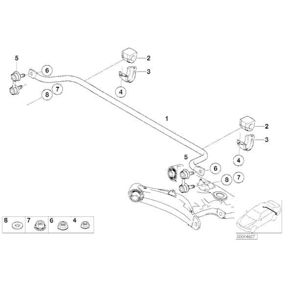 Nakrętka samozabezpieczająca z kołnierzem BMW E36 E46 E90 E38 E39 E60 E53 E70 E83 F10 F12 F20 F15 F30 MINI - 33326760668