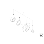 Piasta koła tył BMW E36 E46 316i 318i 318d 320d 320i 323i 325i 325tds 325i 328i, na hamulec tylny tarczowy - 33411093567