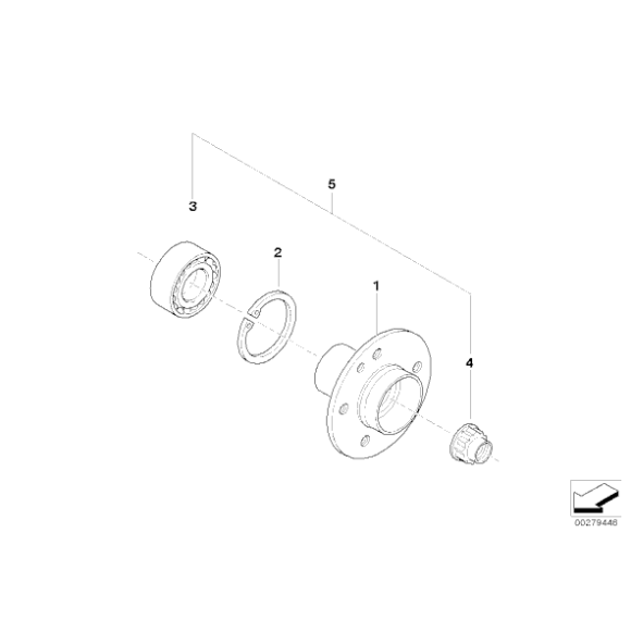 Piasta koła tył BMW E36 E46 316i 318i 318d 320d 320i 323i 325i 325tds 325i 328i, na hamulec tylny tarczowy - 33411093567