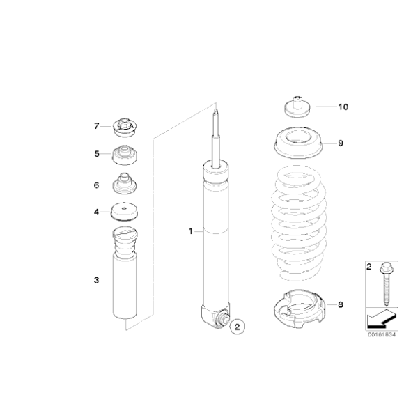 Łożysko amortyzatora tył górna część BMW E81 E87 E90 E91 E93 E92 E88 E84 X1 - 33506771737
