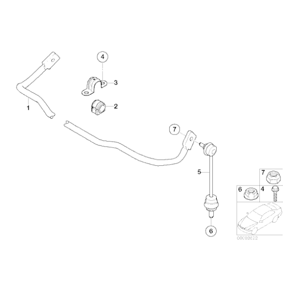 Łącznik stabilizatora tył BMW E65 E66 730d 730i 740i 740d 745d 745i 750i - 33506781538