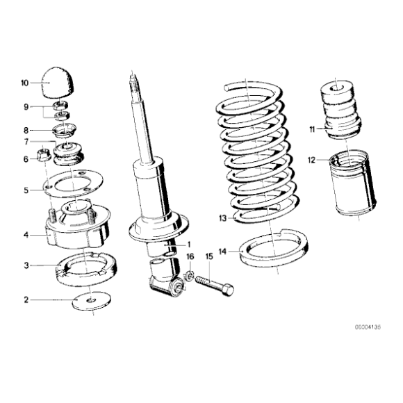 Odbój amortyzatora tył BMW E24 E28 628CSi 633CSI 635CSi 518i 520i 524d 524td 525e 525i 528i 535i M535i- 33521124573