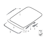 Uszczelka szyberdachu BMW E53 X5 E61 E70 E83 X3 E84 X1 E91 F07 F11 F15 F25 F31 F34 F85 G12 G21 G31 G32  - 54107430946