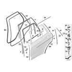 Uszczelka słupka B drzwi dolna lewa BMW F15 F85 M X5 - 51767318509