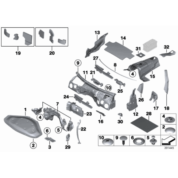 51477367278 Uszczelka poszycia prawa izolacja dźwiękowa BMW F34 F34N 318d 320d 328i 325d 335d 335i 340iX - 51477367278 - Części oryginalne BMW Łódź | Sklep internetowy BMW