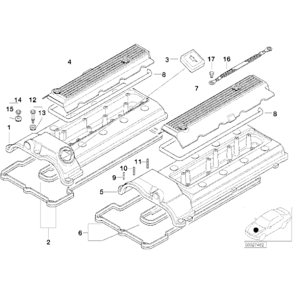11120001278 Uszczelka pokrywy zaworów BMW E39 M5 Z8 S62 - 11120001278 - Części oryginalne BMW Łódź | Sklep internetowy BMW