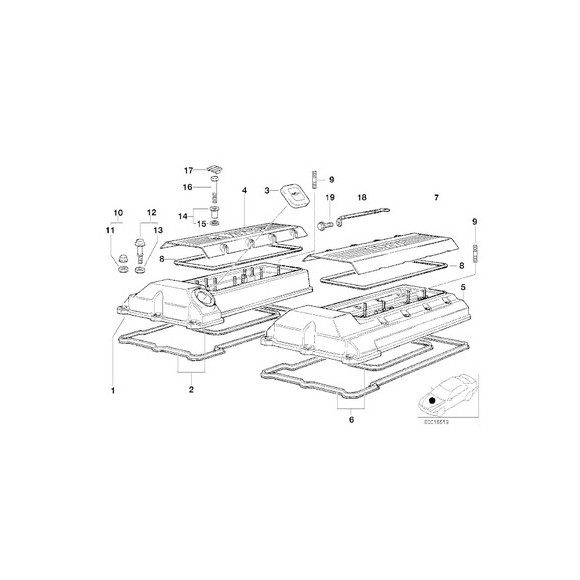 11120034104 Uszczelka pokrywy zaworów BMW E39 E38 X5 E53 4,4i 4,6is 535i 540i 735i 740i M62 - 11120034104 - Części oryginalne BMW Łódź | Sklep internetowy BMW