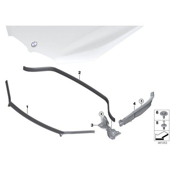 Uszczelka pokrywy silnika tylna BMW F39 X2 F48 X1 F48N - 51767329397