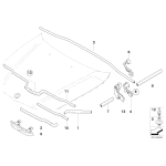 Uszczelka pokrywy silnika maski przednia BMW E90 E91 E92 E93 316 318 320 323 328 325 330 335 M3 - 51767143757