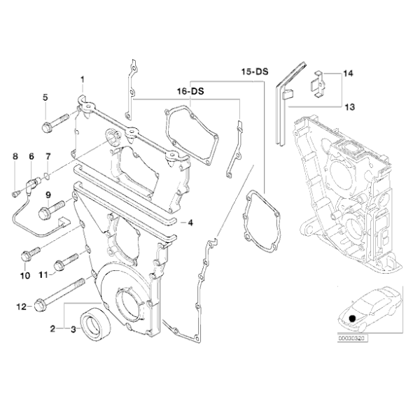 Uszczelka pokrywy rozrządu BMW E30 E36 318is M42 - 11141247837