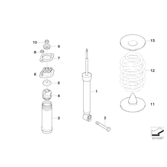 Podkładka sprężyny tył dolna BMW E46 E83 X3 Z4 316 318 320 323 325 328 330 M3 - 33531094518