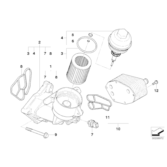Uszczelka podstawy filtra oleju BMW E39 E38 E46 X5 730d 525d 530d 330d 330xd 3,0d 2,5d M57 - 11422247378