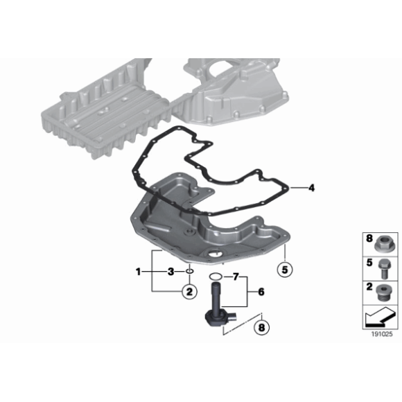 Uszczelka miski olejowej dolna BMW E60 E61 E63 E64 E65 E66 645Ci 650i 735i 740i 745i 750i 760i 540i 550i 545i - 11137506774