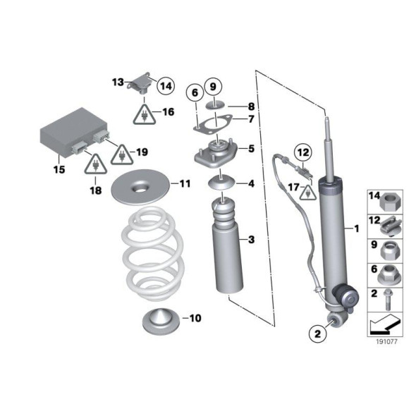 Podkładka sprężyny tył dolna BMW E30 E36 E46 E83 Z3 Z4 316 318 320 323 325 328 M3 - 33531136385
