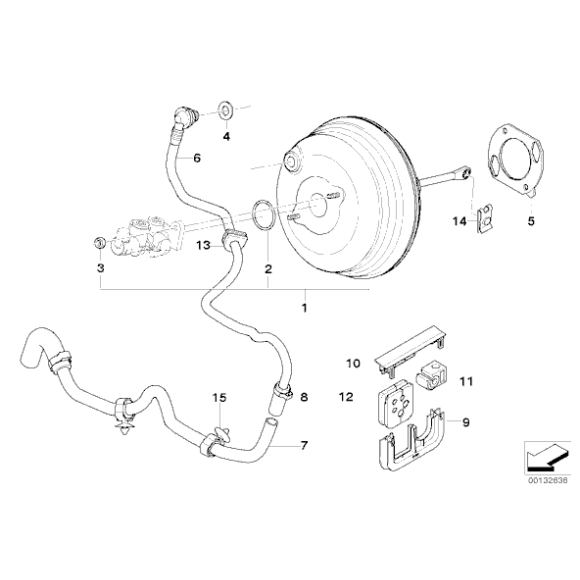 Uszczelka korektora siły hamowania BMW E36 E53 X5 E65 - 34331161985