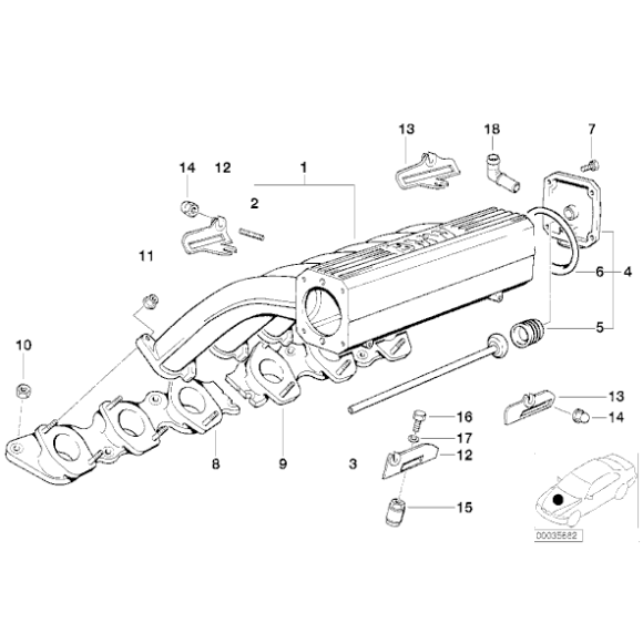 Uszczelka kolektora ssącego BMW E31 E32 E38 750i 750iL 850Ci 850CSi M70 M73 V12 - 11611736657
