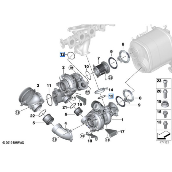 11658475299 Uszczelka kol. wydechowego BMW G05 G06 G07 G11 G12 G30 G31 750dX M550dX M50dX X5 X6 X7 - 11658475299 - Części oryginalne BMW Łódź | Sklep internetowy BMW