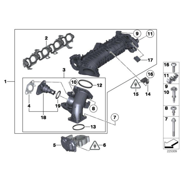 Uszczelka kol. ssącego BMW E84 X1 F20 F21 F30 F31 F34 F36 316d 318d 418d 114d 116d 118d - 11618506407