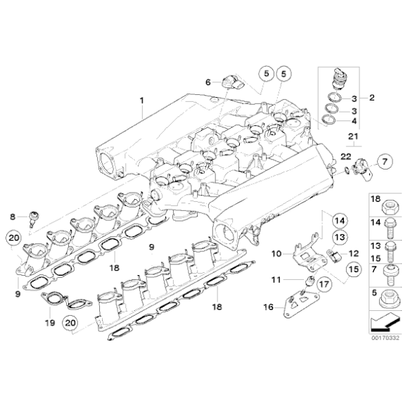 Uszczelka kol. ssącego BMW E65 E66 760i 760iL  - 11611440321