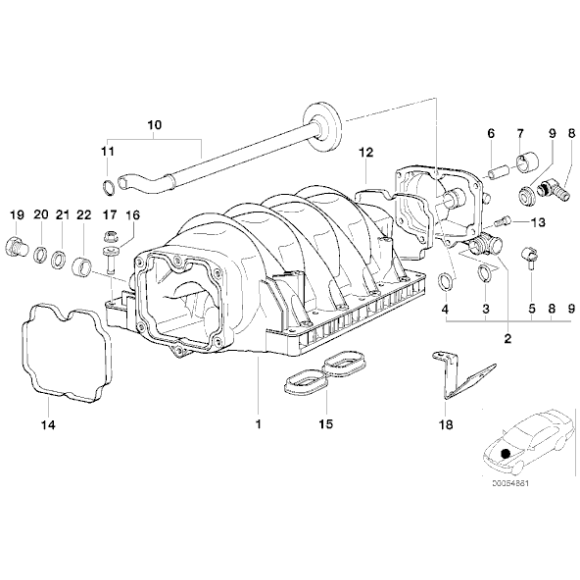 11611433328 Uszczelka kol. ssącego 540 535 740 735 V8 E34 E38 E39 X5 535 540 735 730 740 M60 M62 V8 - 11611433328 - Części oryginalne BMW Łódź | Sklep internetowy BMW